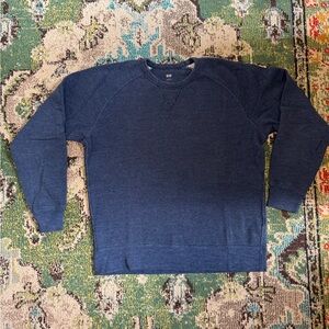 Uniqlo Men's Heather Navy Blue Crewneck Sweatshirt Large